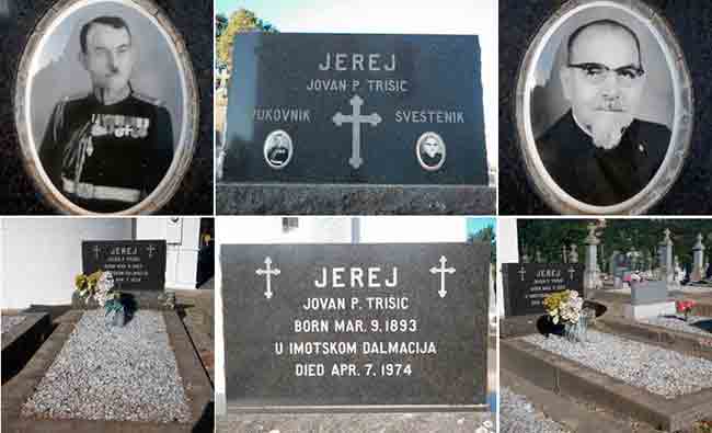 Пуковник и Јереј Јован П. Тришић, гробље Свети Сава, Џексон, Калифорнија Фото: Serbica Americana