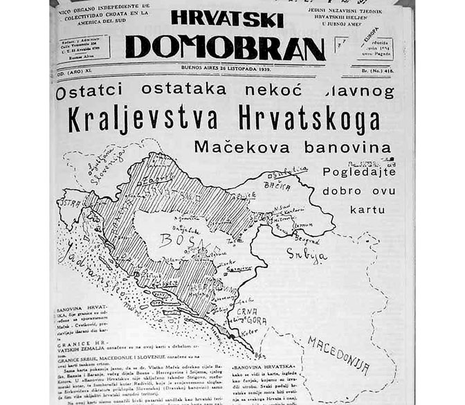 „Хрватске земље” у исељеничком часопису „Хрватски домобран” Фото: Викиванд