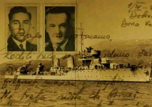 Поручници Милан Спасић и Сергеј Машера и разарач „Загреб“ Фото: Twitter. Misko, Misko