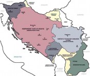 Мапа декомпозиције Краљевине Југославије 1941. године Фото: Википедија