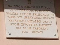 Спомен табла у Руди (Сињ), на заклетву НДХ Фото: Слободна Далмација