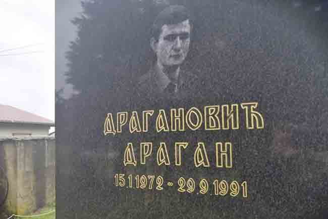 Споменик Драгана Драгановића (1972-1991), регрута ЈНА у родном селу Кијевци Фото: Фронтал, приватна архива Споменик Драгана Драгановића (1972-1991), регрута ЈНА у родном селу Кијевци Фото: Фронтал, приватна архива