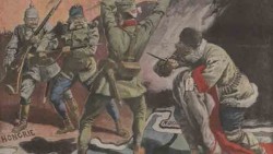 Детаљ насловне стране париског Малог журнала, број 1294, објављеног 10.10. 1915. године после тројног напада Централних сила на Краљевину Србију, 6.10.1915. године Фото: Политика, Национална библиотека Француске, Bibliothèque nationale de France, PD