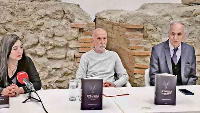 Промоција књиге <i>Србоцид хрватске државе 1941–1945.</i> др Владимира Умељића, Библиотека града Београда, 9. 4. 2026. Фото: Политика, Анђелко Васиљевић