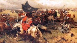 Битка са сипахима (турска, селџутска а затим отоманска, тешка коњица) Битка за турски барјак, Јузеф Брандт (Józef Brandt), уље на платну, 1905. Фото: Национални музеј Краков, Wikimedia Commons