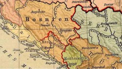Мапа Црне Горе, Србије и Босне и Херцеговине, крај 19. века Фото: Митрополија црногорско-приморска